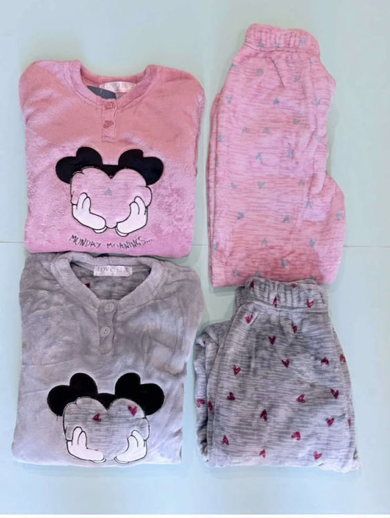 Picture of F2416 GIRLS THERMAL FLEECY TWO PIECE PYJAMA 100% POLYESTER